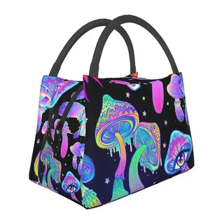 Trippy Skull Magic King Shroom Portable Lunch Boxes Women Waterproof