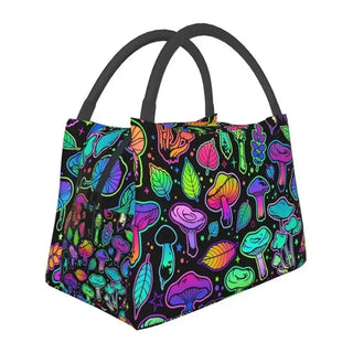 Trippy Skull Magic King Shroom Portable Lunch Boxes Women Waterproof