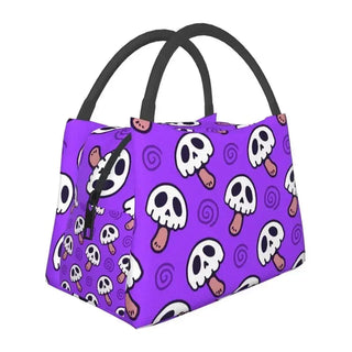 Trippy Skull Magic King Shroom Portable Lunch Boxes Women Waterproof