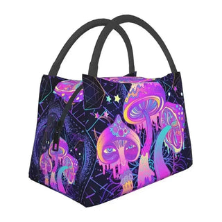 Trippy Skull Magic King Shroom Portable Lunch Boxes Women Waterproof