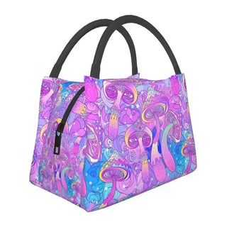 Trippy Skull Magic King Shroom Portable Lunch Boxes Women Waterproof