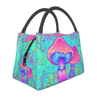 Trippy Skull Magic King Shroom Portable Lunch Boxes Women Waterproof