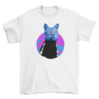 Kitty Fashion Colorful psychedelic trippy cat Animal Style Collage