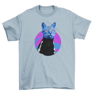 Kitty Fashion Colorful psychedelic trippy cat Animal Style Collage