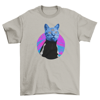 Kitty Fashion Colorful psychedelic trippy cat Animal Style Collage