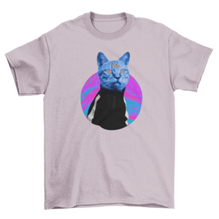 Kitty Fashion Colorful psychedelic trippy cat Animal Style Collage