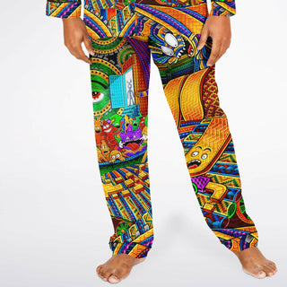 CONDUCTOR Men's Satin Pajamas - SALVIA DROID