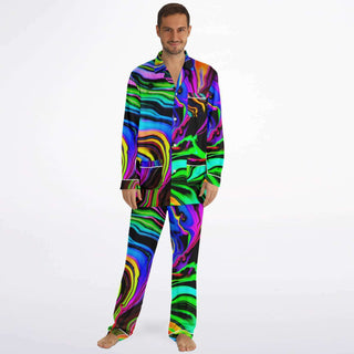 RAINBOW RIFT Men's Satin Pajamas | Psychedelic Pour House