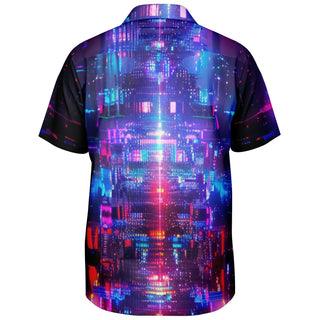 NIGHTSKILLS Spread Collar Short Sleeve Button-Down Shirt