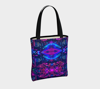 CYBER LIPS TOTE BAG | ACIDMATH AI