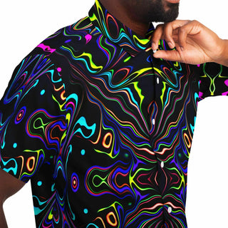 WONKY VISION Short Sleeve Button Down Shirt  | Psychedelic Pour House