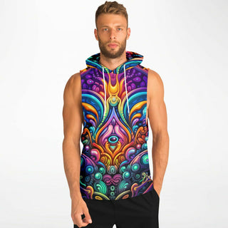 COSMIC DRIFTER Drop Armhole Hoodie | ACIDMATH AI