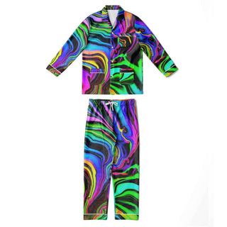 RAINBOW RIFT Men's Satin Pajamas | Psychedelic Pour House
