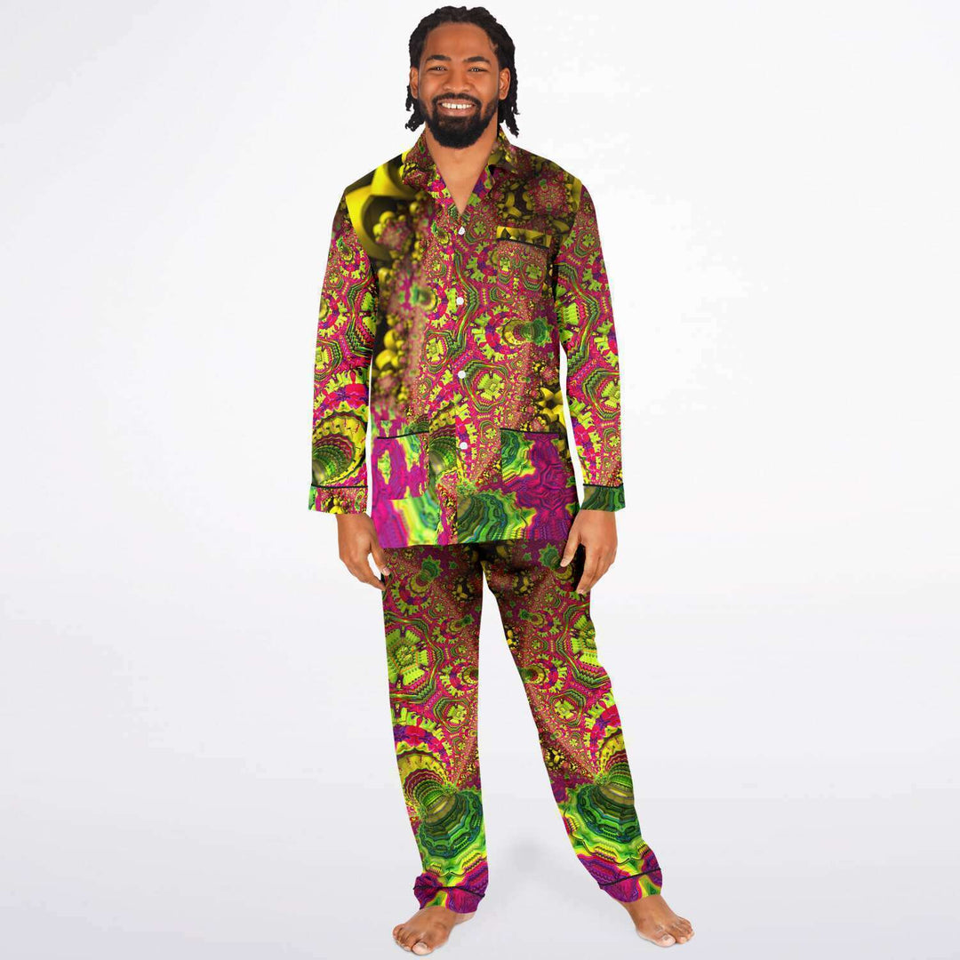 PSYBOX Men's Satin Pajamas - FRACTUALLY