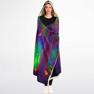 PADWAN Hooded Blanket Micro Fleece - SALVIA DROID