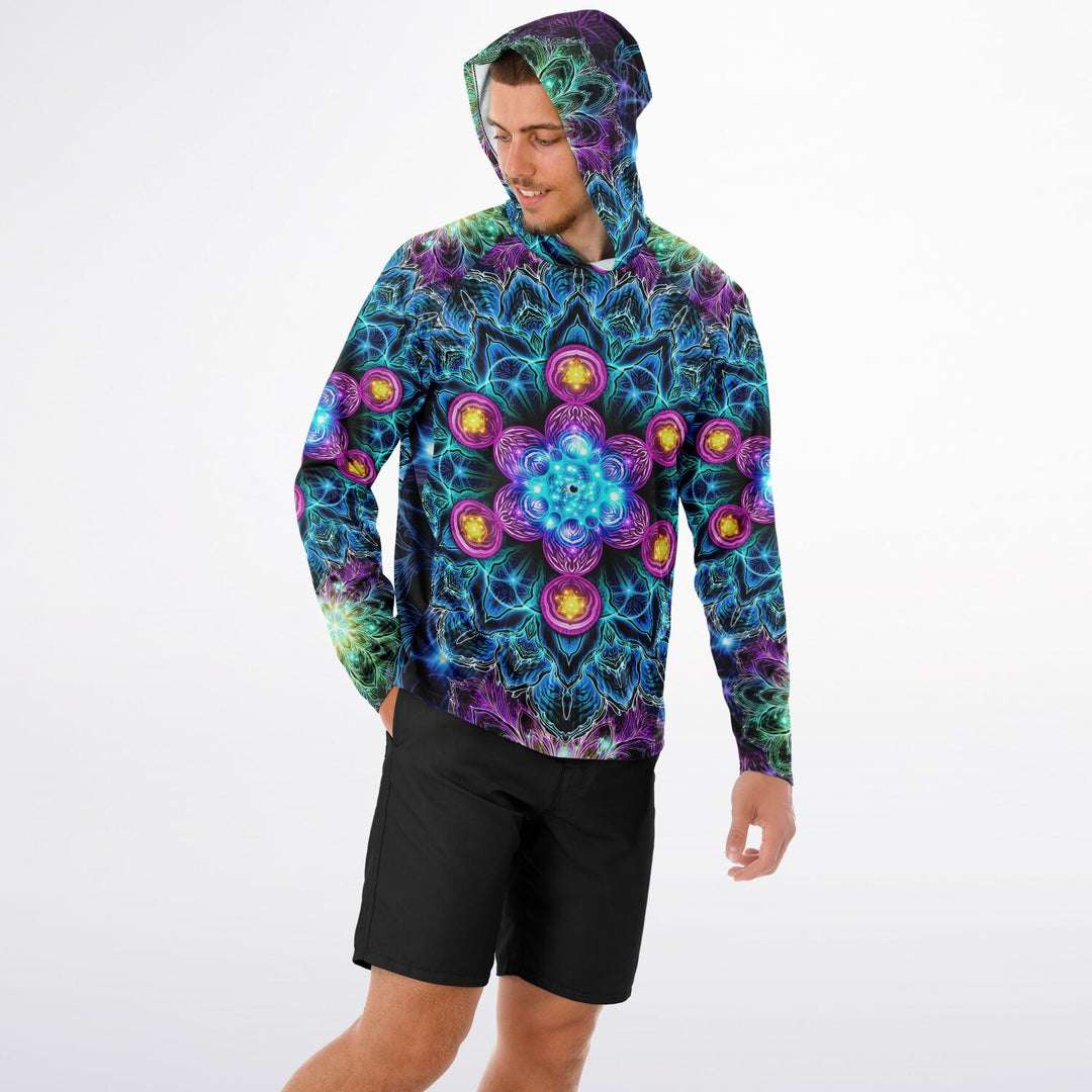 SEED OF LIFE Men's Long Sleeve Hooded Performance Shirt