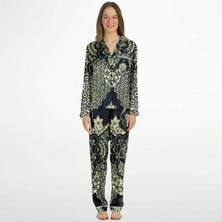 GEOMETRIC GOLD Women's Satin Pajamas - MIL ET UNE
