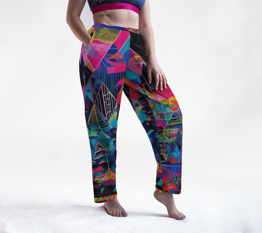 TROPICAL POLYGON LOUNGE PANTS  | ACIDMATH AI