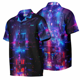 NIGHTSKILLS Spread Collar Short Sleeve Button-Down Shirt