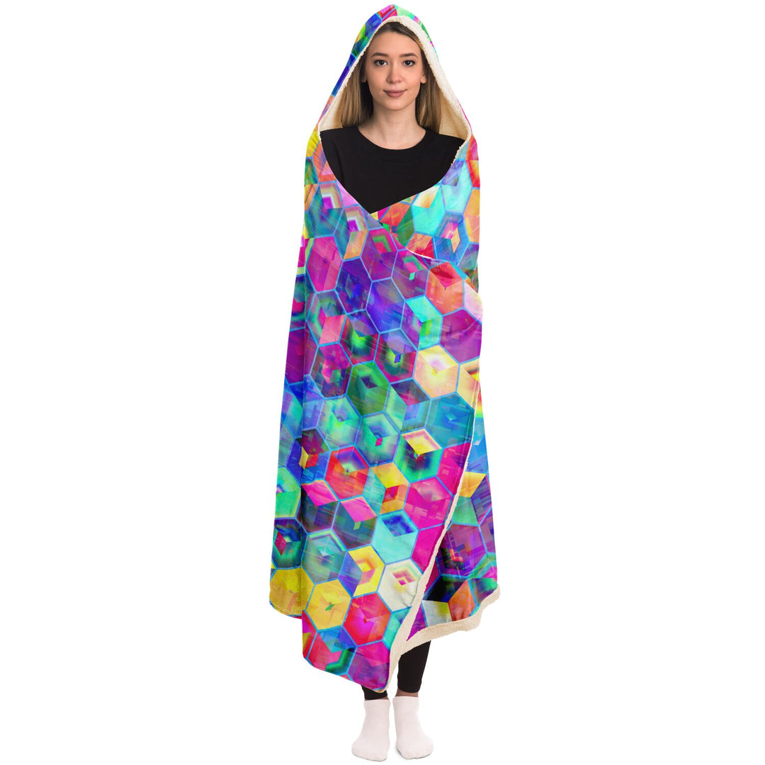 CRYSTALS Hooded Blanket - AOP | ARTDESIGNWORKS