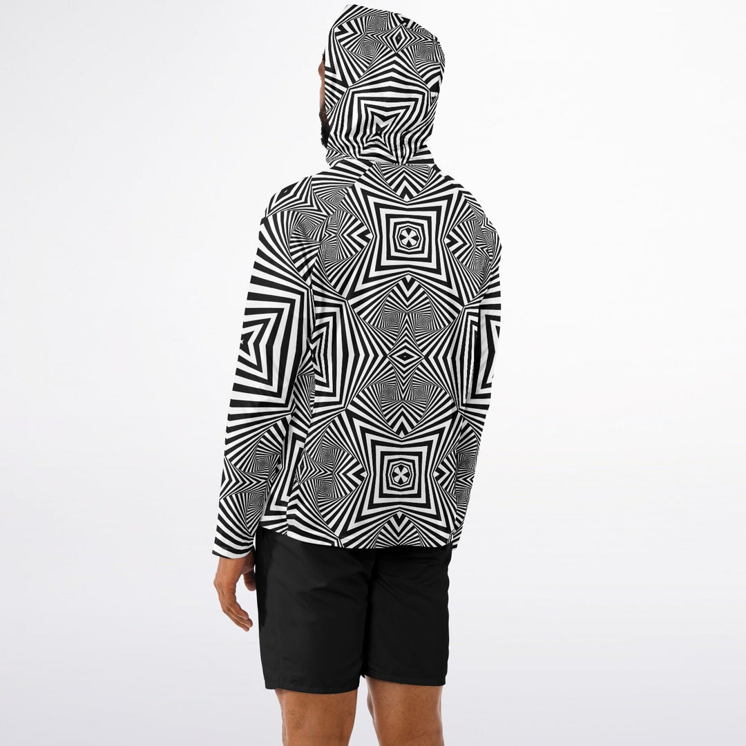 ZEBRA SKIN Men's Long Sleeve Hooded Performance Shirt