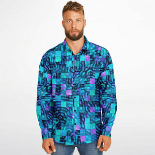 HYPERCUBE Long Sleeve Button Down Shirt - AOP | ARTDESIGNWORKS