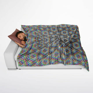METATRONS CUBE Flannel Blanket Poncho | PATTERN NERD