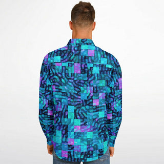 HYPERCUBE Long Sleeve Button Down Shirt - AOP | ARTDESIGNWORKS