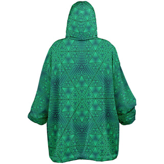 GREEN GEOMETRIC Snug Hoodie - ARTDESIGNWORKS