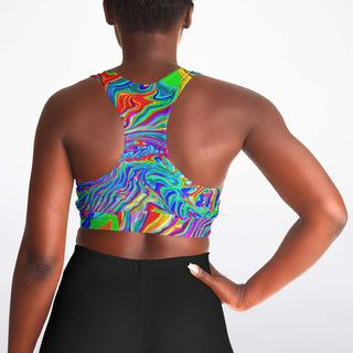 PSY ZEBRA Padded Sports Bra - PSYCHEDELIC POUR HOUSE