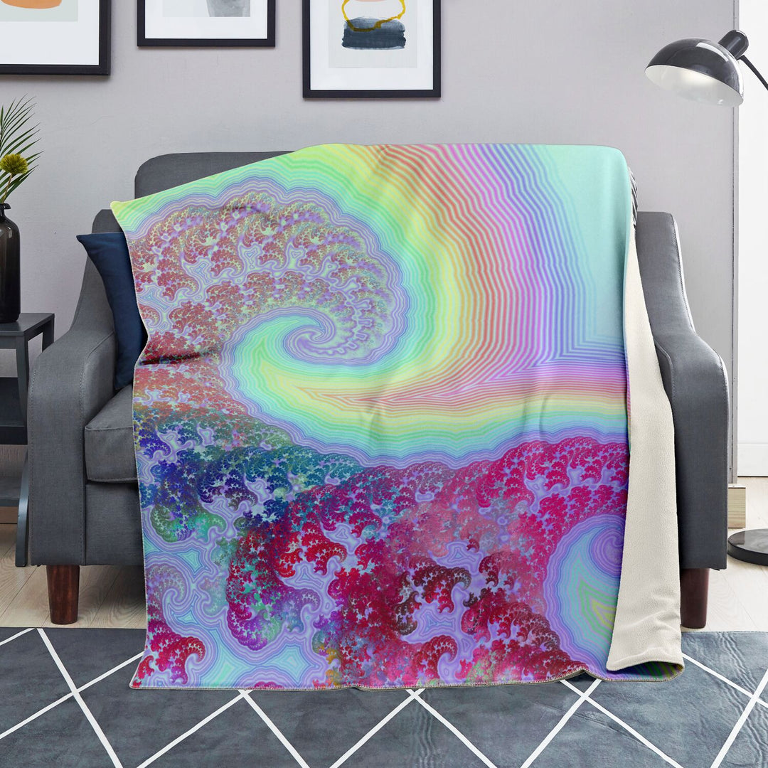 RAINBOW SWIRL Premium Microfleece Blanket