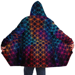 RAINBOW FLOWER Microfleece Cloak | ACIDMATH AI