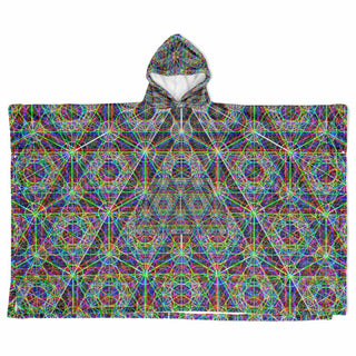 METATRONS CUBE Flannel Blanket Poncho | PATTERN NERD