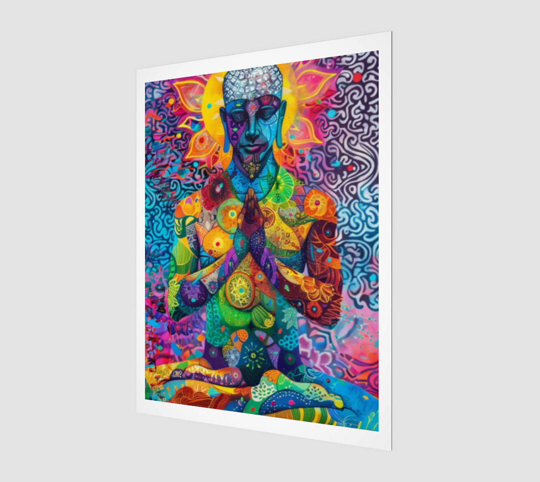 MEDITATING MONK PRINT | ACIDMATH AI