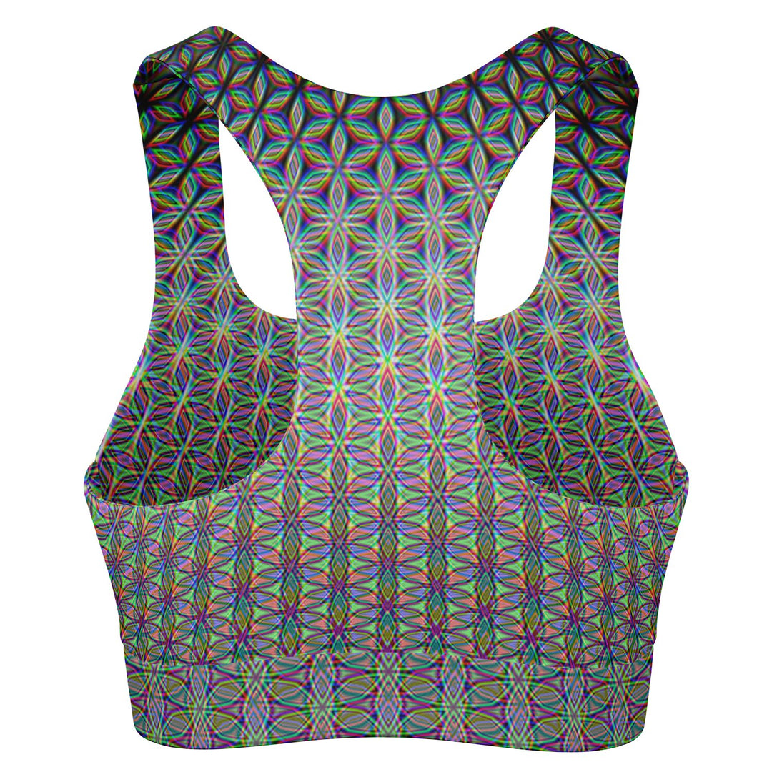 FLOWER OF LIFE Padded Sports Bra - PATTERN NERD