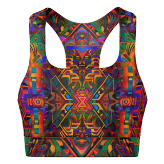 AZTEK Padded Sports Bra - ACIDMATH AI X LACHLAN WARDLAW