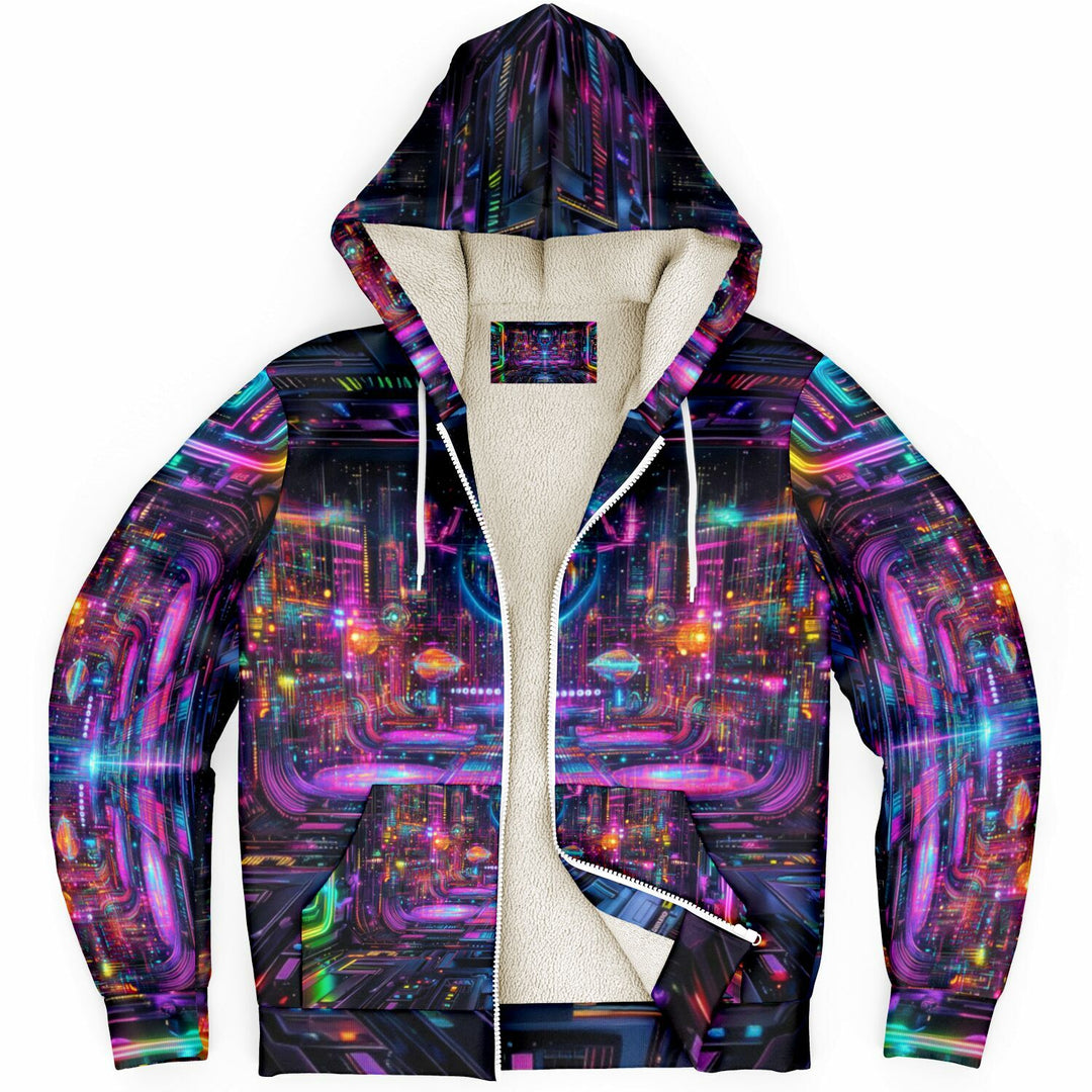 HYPER DIMENSIONAL Microfleece Ziphoodie - ACIDMATH AI