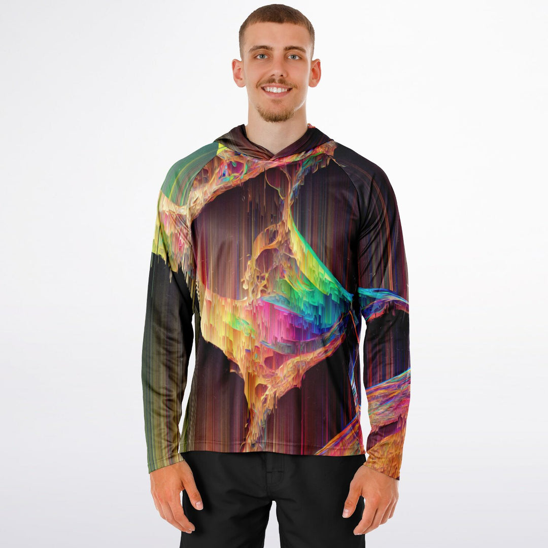 FILAMENT Men's Long Sleeve Hooded Performance Shirt - PSYCHEDELIC POUR HOUSE