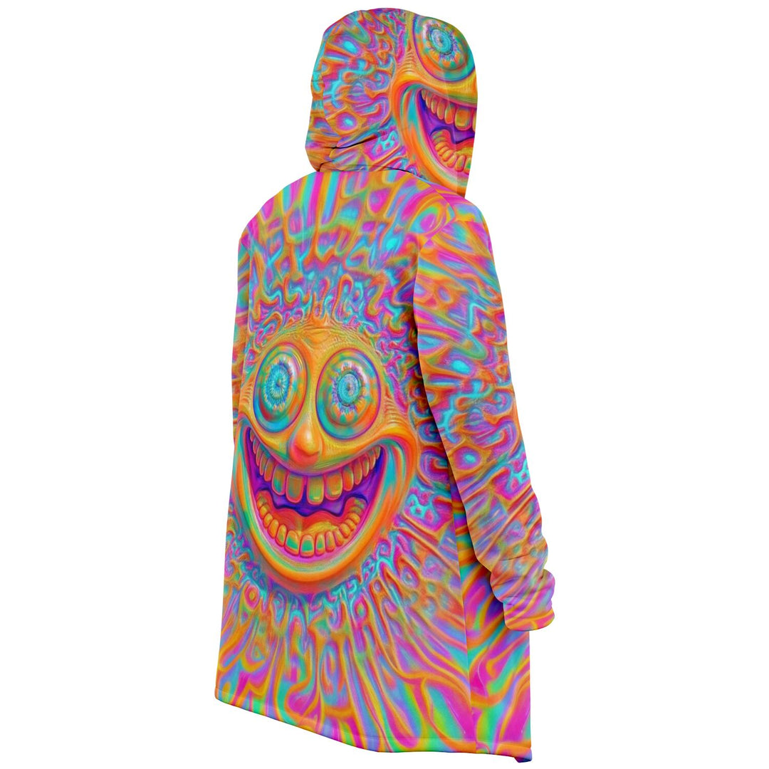 SMILEY FACE Microfleece Cloak - ACIDMATH AI