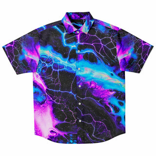 BLUE LIGHTNING Short Sleeve Button Down Shirt - GEOGLYSER