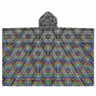 METATRONS CUBE Flannel Blanket Poncho | PATTERN NERD