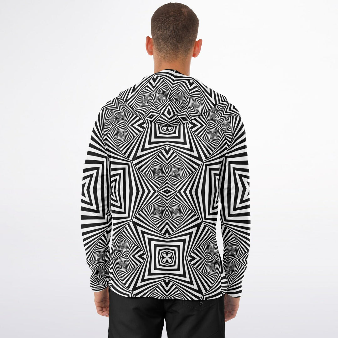 ZEBRA SKIN Men's Long Sleeve Hooded Performance Shirt