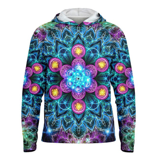 SEED OF LIFE Men's Long Sleeve Hooded Performance Shirt