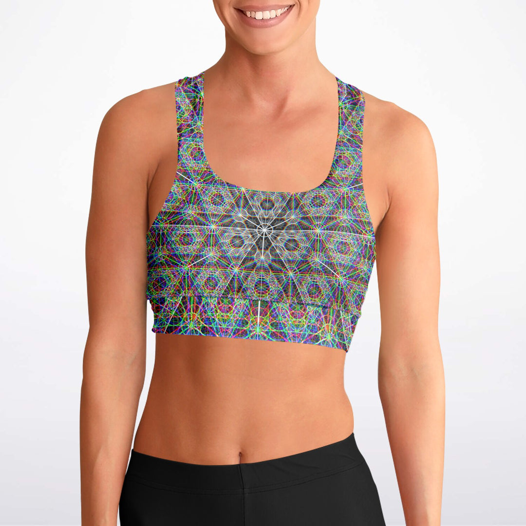 METATRONS CUBE Padded Sports Bra - PATTERN NERD