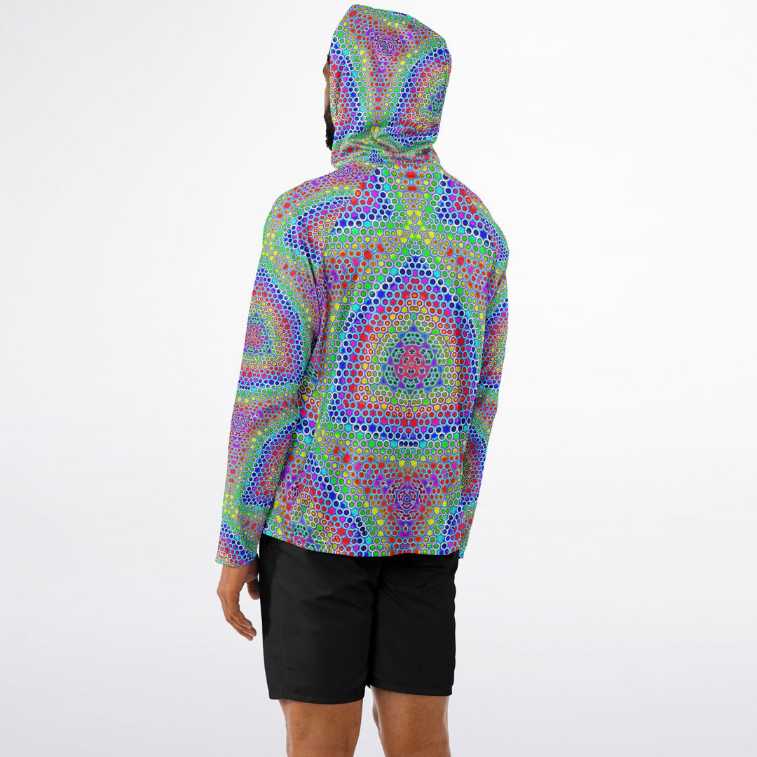 GRIDLOCK Men's Long Sleeve Hooded Performance Shirt - PSYCHEDELIC POUR HOUSE