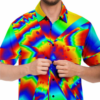 CONTRAST COLORS Short Sleeve Button Down Shirt - ROBERT HRUSKA