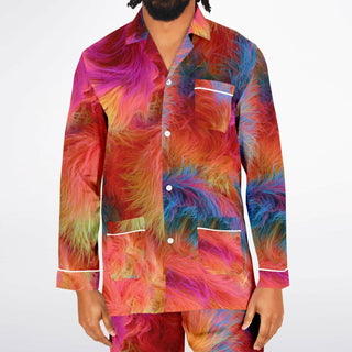 FIBRES Men's Satin Pajamas - ACIDMATH AI