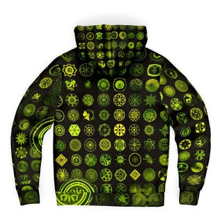 GREEN GLYPHS Microfleece Ziphoodie