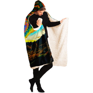 FIRE IN THE SKY Hooded Blanket | ACIDMATH AI