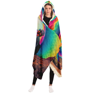 RAINBOW DAY Hooded Blanket | ACIDMATH AI